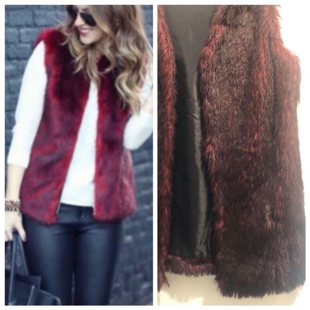 Me Jane RED faux fur vest